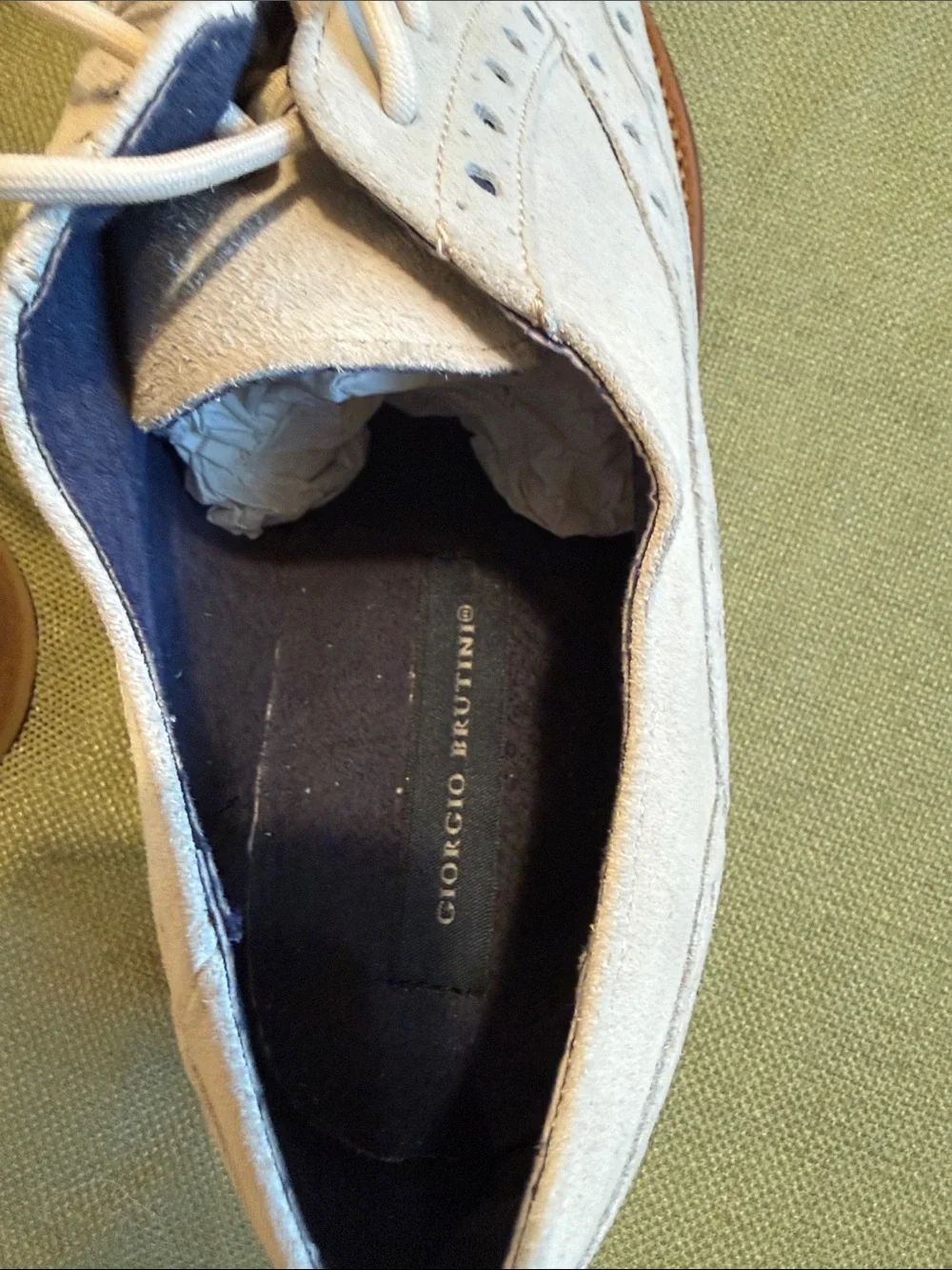 🤍 Giorgio Brutini Ice Suede Wingtip Oxfords – New in Box
